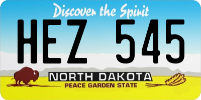 ND license plate HEZ545