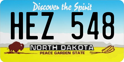 ND license plate HEZ548
