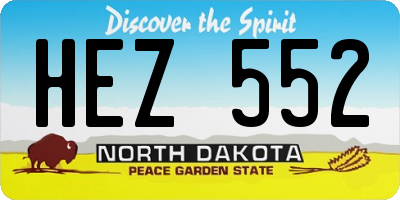 ND license plate HEZ552