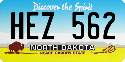 ND license plate HEZ562