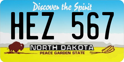 ND license plate HEZ567