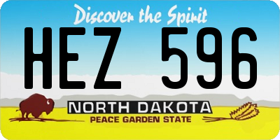 ND license plate HEZ596