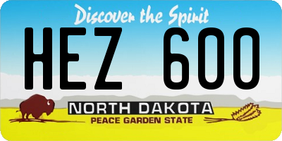 ND license plate HEZ600