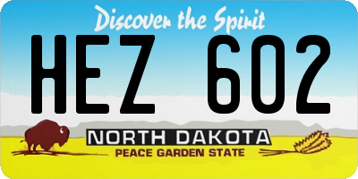 ND license plate HEZ602