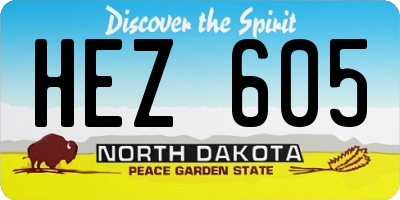 ND license plate HEZ605