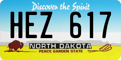 ND license plate HEZ617