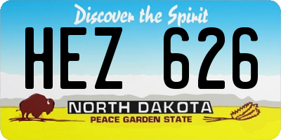 ND license plate HEZ626