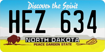 ND license plate HEZ634
