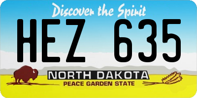 ND license plate HEZ635