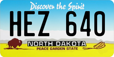 ND license plate HEZ640