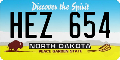 ND license plate HEZ654