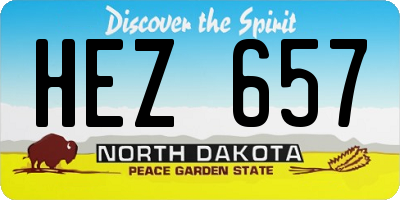 ND license plate HEZ657