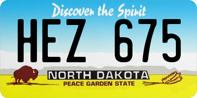 ND license plate HEZ675