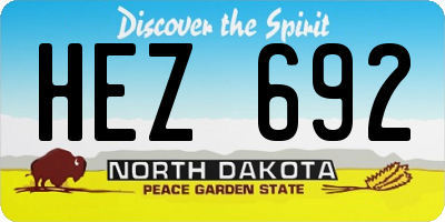 ND license plate HEZ692