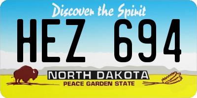 ND license plate HEZ694