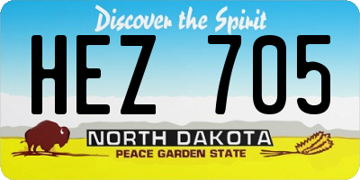 ND license plate HEZ705
