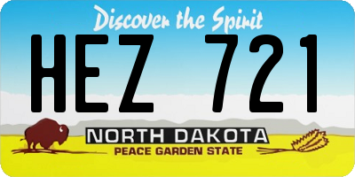 ND license plate HEZ721
