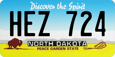 ND license plate HEZ724