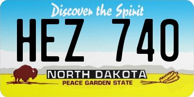 ND license plate HEZ740