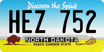 ND license plate HEZ752