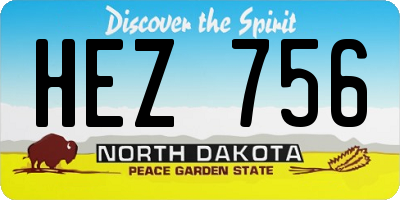 ND license plate HEZ756