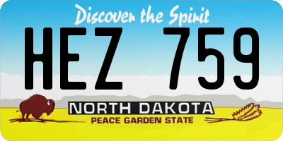 ND license plate HEZ759