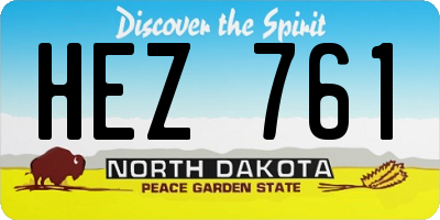 ND license plate HEZ761