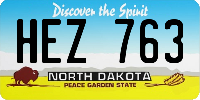 ND license plate HEZ763
