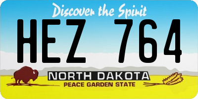 ND license plate HEZ764