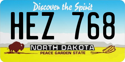 ND license plate HEZ768