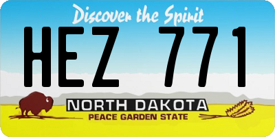 ND license plate HEZ771