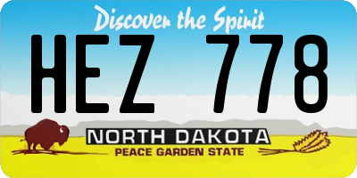 ND license plate HEZ778