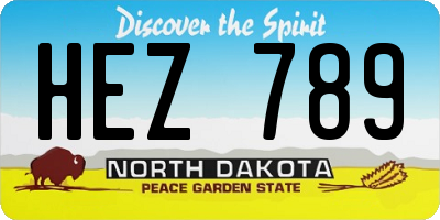 ND license plate HEZ789