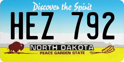 ND license plate HEZ792
