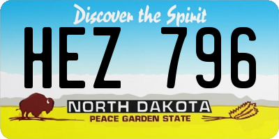 ND license plate HEZ796