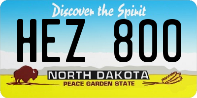 ND license plate HEZ800