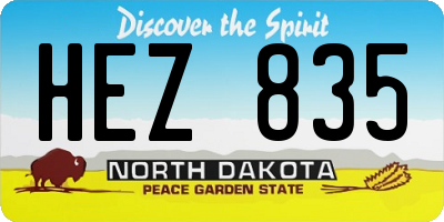 ND license plate HEZ835