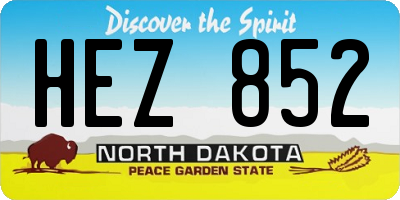 ND license plate HEZ852