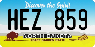 ND license plate HEZ859
