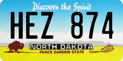 ND license plate HEZ874