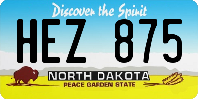 ND license plate HEZ875