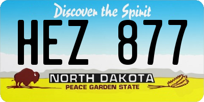 ND license plate HEZ877