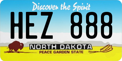 ND license plate HEZ888