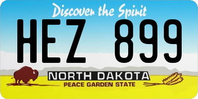 ND license plate HEZ899