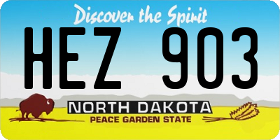 ND license plate HEZ903