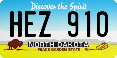 ND license plate HEZ910