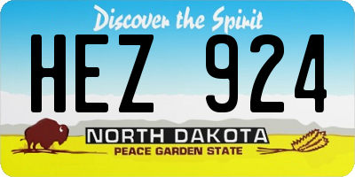 ND license plate HEZ924
