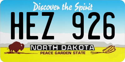 ND license plate HEZ926