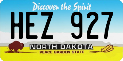 ND license plate HEZ927