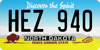 ND license plate HEZ940